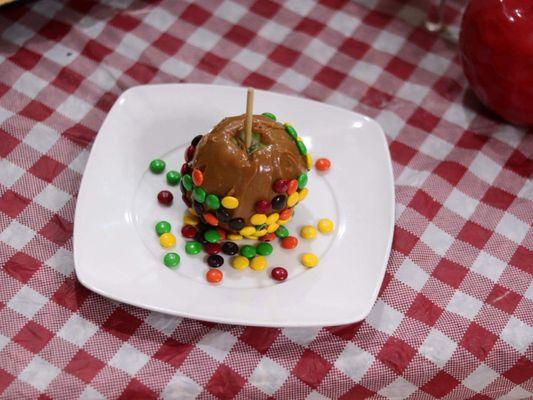 Bite into this M&M Candy Apple head with Soft Caramel drizzle" Made with Love!