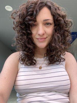 Long curly hair cut