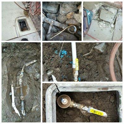 Customer had a failed water pressure regulator and multiple main line water leaks underneath a concrete slab.