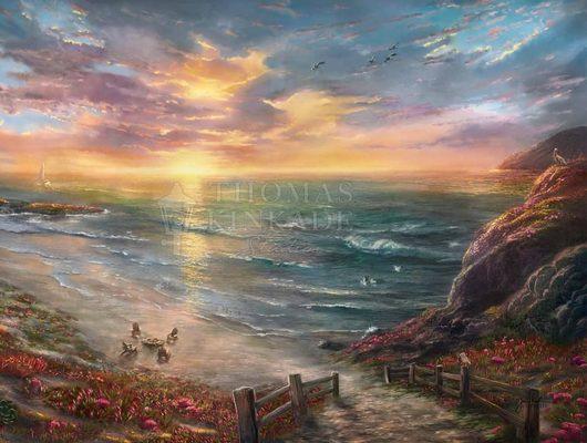 Beachside Gathering painting by Thomas Kinkade Studios