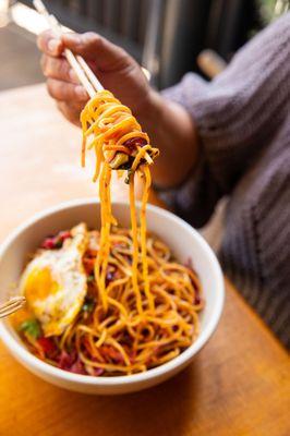 Noodle Bowl with Organic Egg