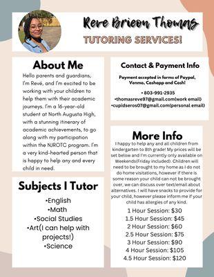 These are my services and prices!