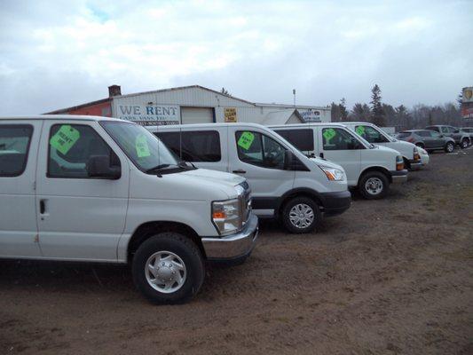 Rental vans this is part of our fleet of Ford and Chevy 12-15 passenger vans that we rent out daily.