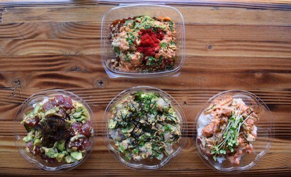 A selection of signature bowls and our poke nachos