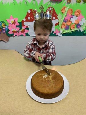 They baked a cake for my sons birthday and threw him a school birthday party!