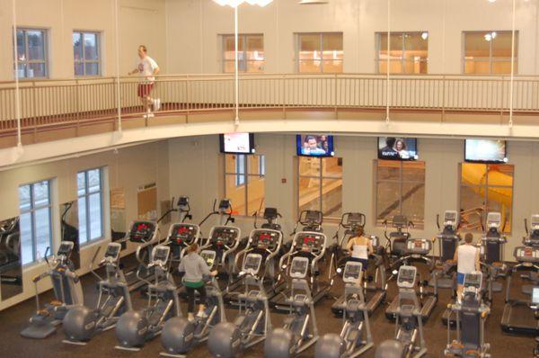 Huge wellness center with enough cardio equipment to go around.