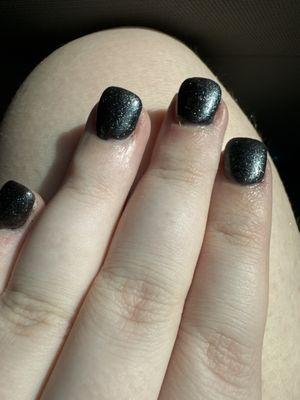 Shimmery Steel-ish Blue (262 I think?) Nails