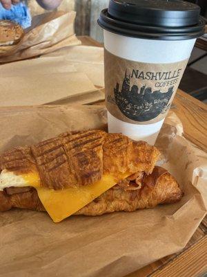 Great bacon, egg and cheese croissant!