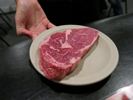 Presented to me as an 8 oz. ribeye.