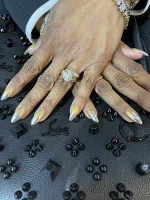 Chrome Ombre with gold and silver