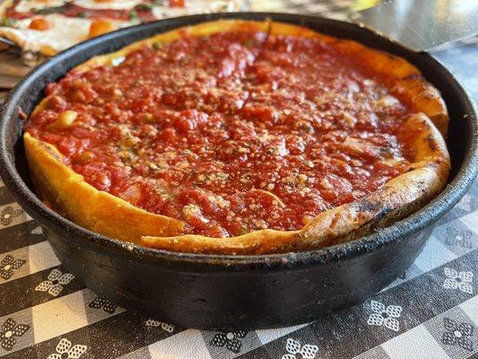 Sausage and onion deep dish