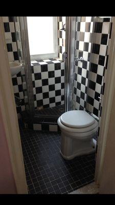 Existing small bathroom with leaks everywhere