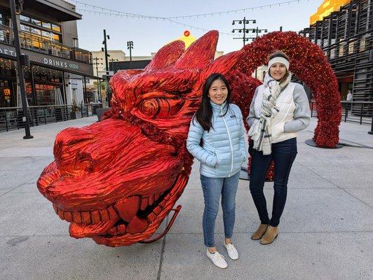 Lunar New Year 2023 at Atlantic Station. January 13-February 5. The actual Lunar New Year date is January 22, 2023. Dragon.