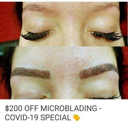 MICROBLADING SPECIAL 

100% Cleint Satisfaction Achieved!

Covid-19 compliant buisness.
By appointments only.