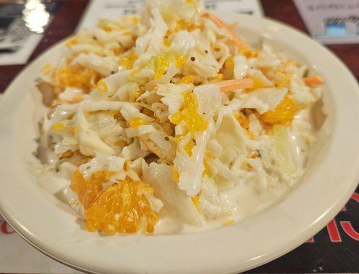 Coleslaw, with carrots and mandarin oranges