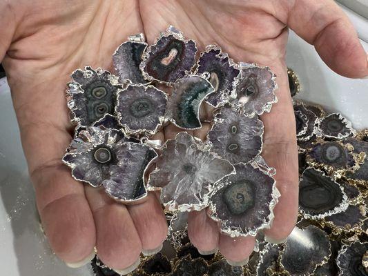 Amethyst stalactite slices!