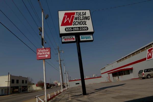 Exterior of the Tulsa Welding School in Tulsa, Oklahoma