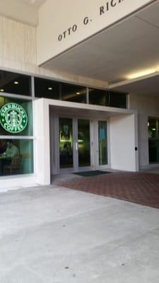 Starbucks next to library