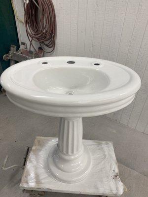 Vintage cast-iron sink refinished