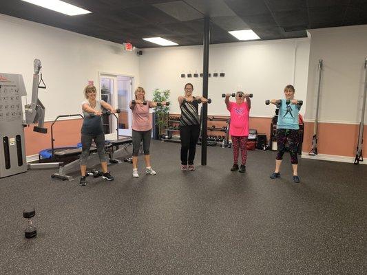 Small group fitness personal training for women