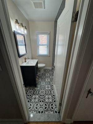 Remodeled Bathroom with Deco Tile