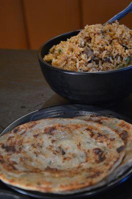 Scallion Pancake and Egg Fried Rice