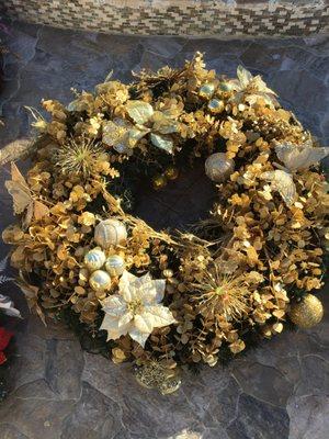 One of our beautiful outdoor wreaths, perfect for any lounge, door, or garage!