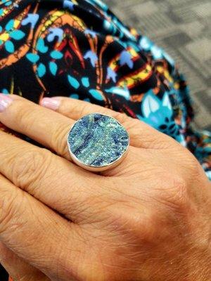 My latest buy, a drusy quartz/sterling silver ring. Photos don't do it justice, it's a stunning piece!