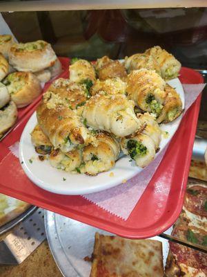 Broccoli bites surrounded by garlic twist!