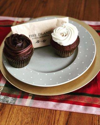 Chocolate cupcake & sweet potato bourbon pecan cupcake