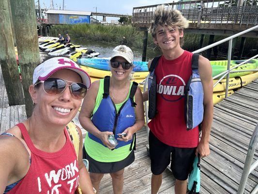 Dock area with my mother and our tour guide, Colton.