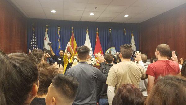 Swearing in ceremony