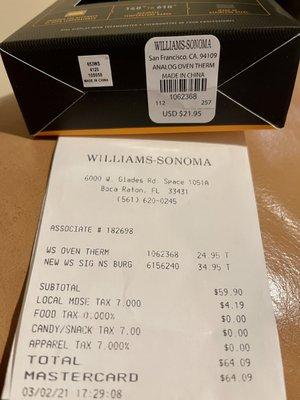 Product label and register receipt