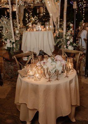 Bridal table for reception