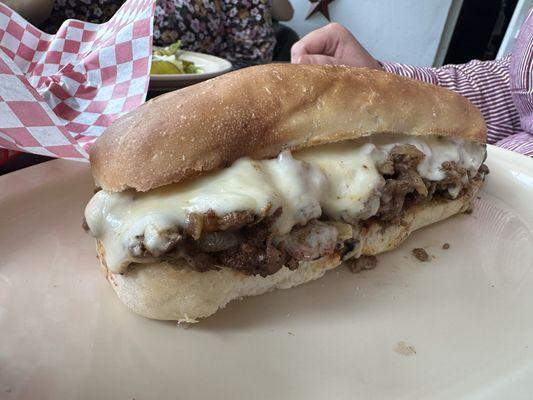 Philly cheesesteak on Lejeunes bread