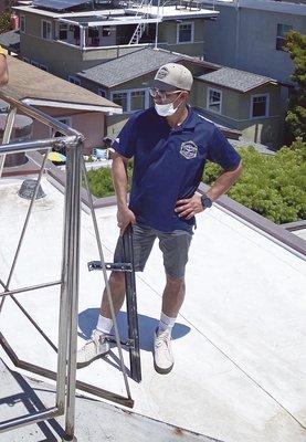 Carrying out a sight survey on a water front beach home in Venice beach, while most importantly practicing proper PPE.