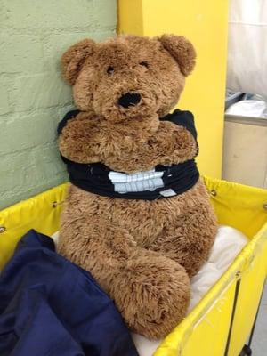 We can make sure Mr. Bear is nice and clean too!