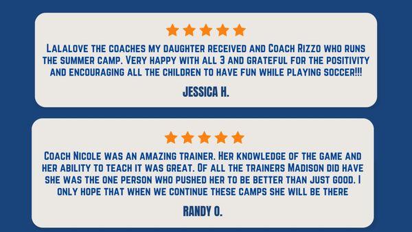 Soccer parent testimonials