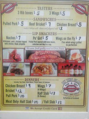 Food truck menu