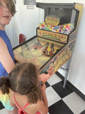 Pinball with bouncy balls