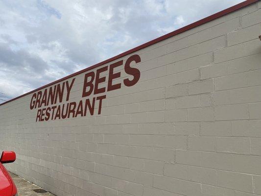 Side wall of restaurant.