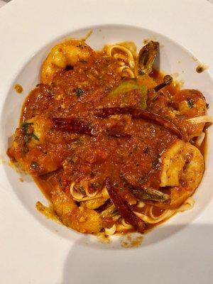 Linguine & Shrimp Diablo