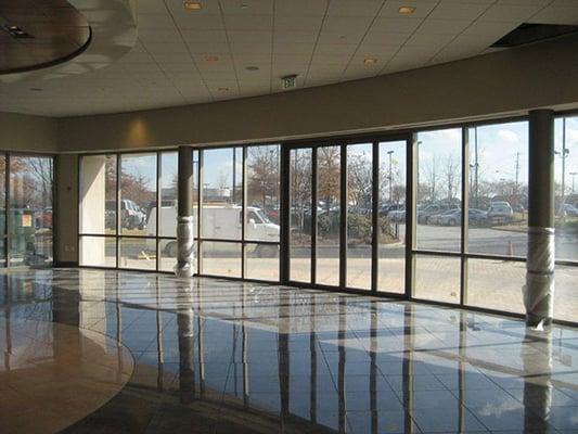 Commercial glass installation