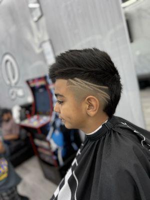 Burst fade with design  Barber : king james  Instagram: @kingjames_fades