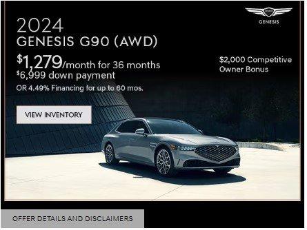 Offer valid on 05/08/2024 through 05/31/2024
$1,279 for 36 months $6,999 down payment
4.49% Financing for 60 mos
Visit Dealer for Details