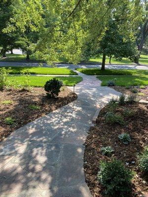 New landscape and walkway from front door