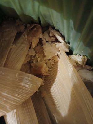 Dry tamales in the trash from Carniceria Lopez.