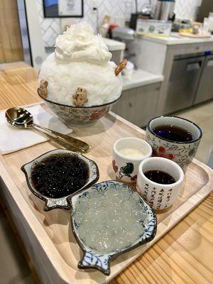 This is how we do desserts. Bougie shaved ice. Coconut Cloud. Perfection.