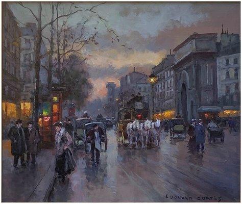 Porte St Martin a Paris by Edouard Leon Cortes