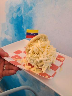 Chicken arepa with cheese